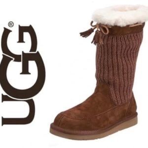 UGG Suburb Crochet & Suede Tall Boots